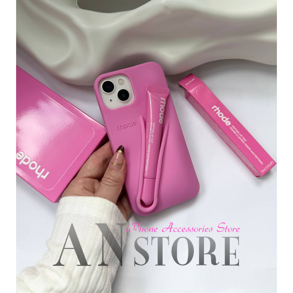 Рожевий чохол Rhode Lip Case Shortcake на айфон 15